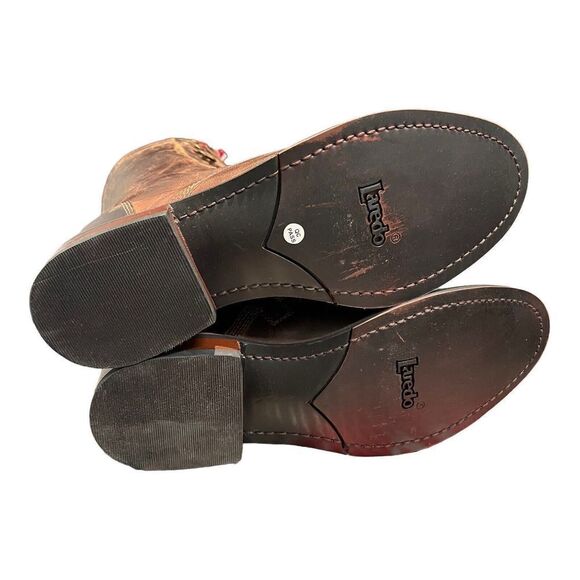 LAREDO BOOTS‎ WOMEN'S 7 BROWN SARA ROSE TAN SIDE-ZIP LEATHER WESTERN 52062 - Picture 10 of 11